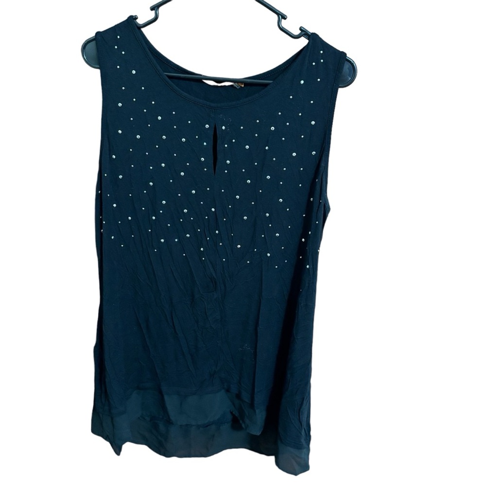 Women’s Black & Bedazzled Tank size 1X